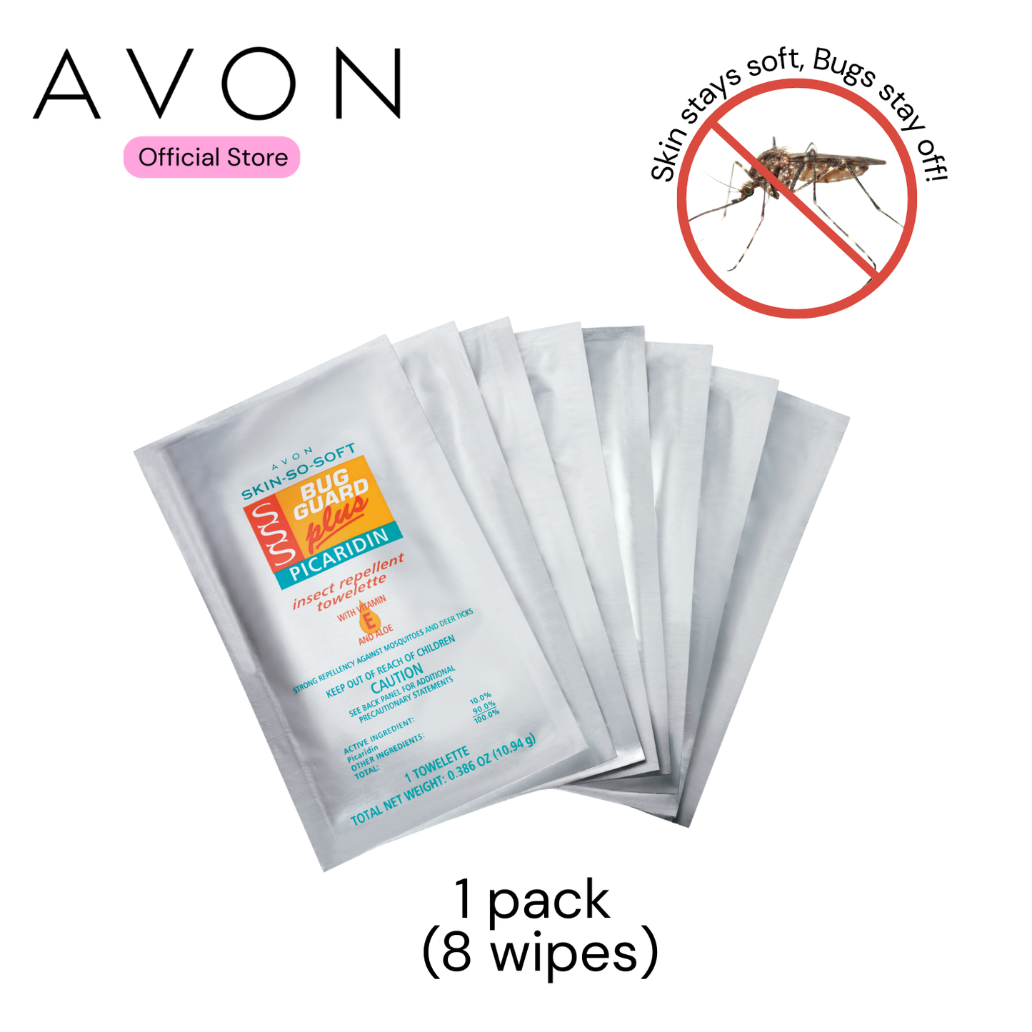 Skin So Soft Bug Guard Plus Picaridin Towelettes
